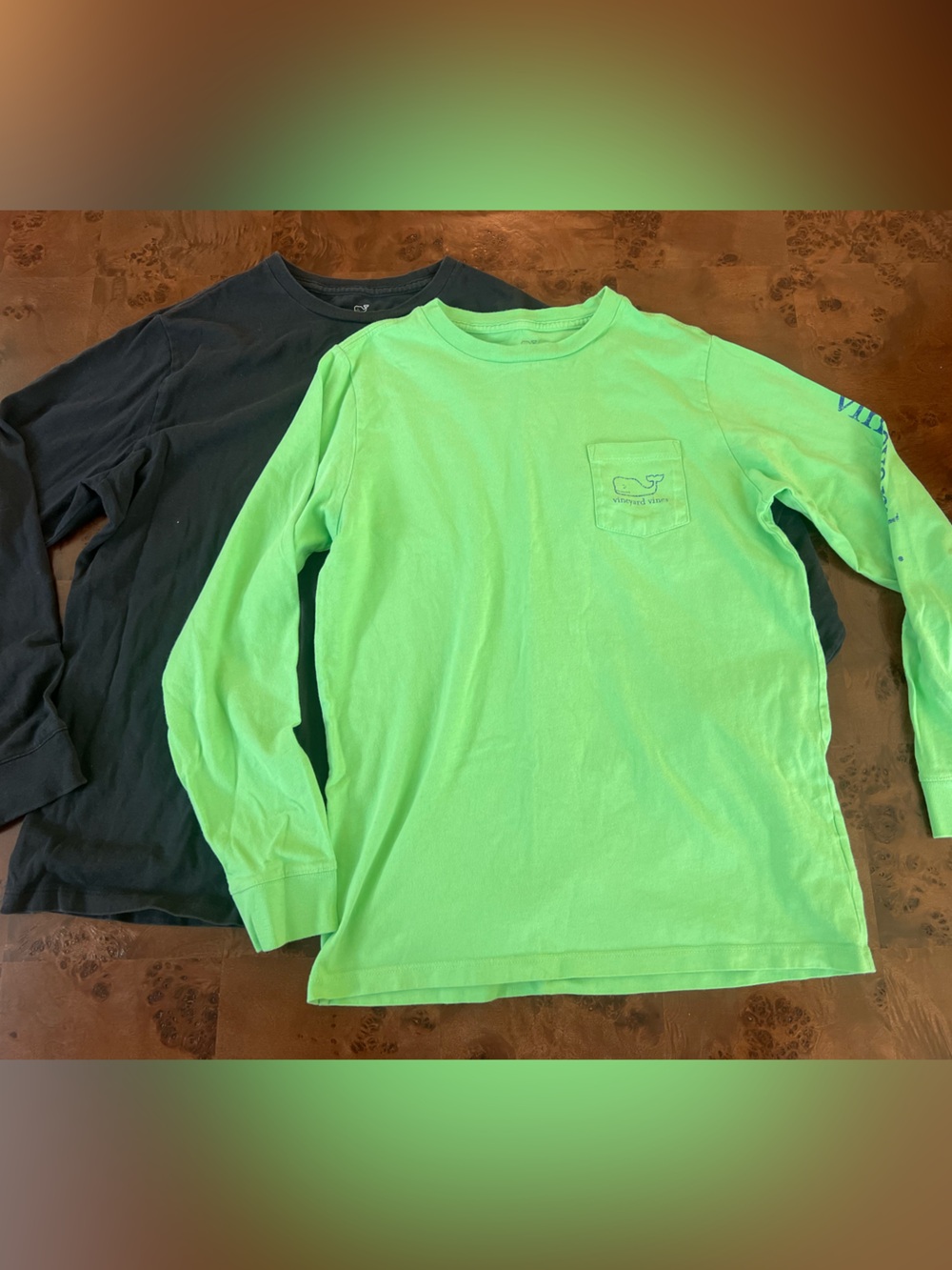 Bundle Vineyard Vines Black Long Sleeve Tee with White Script Logo